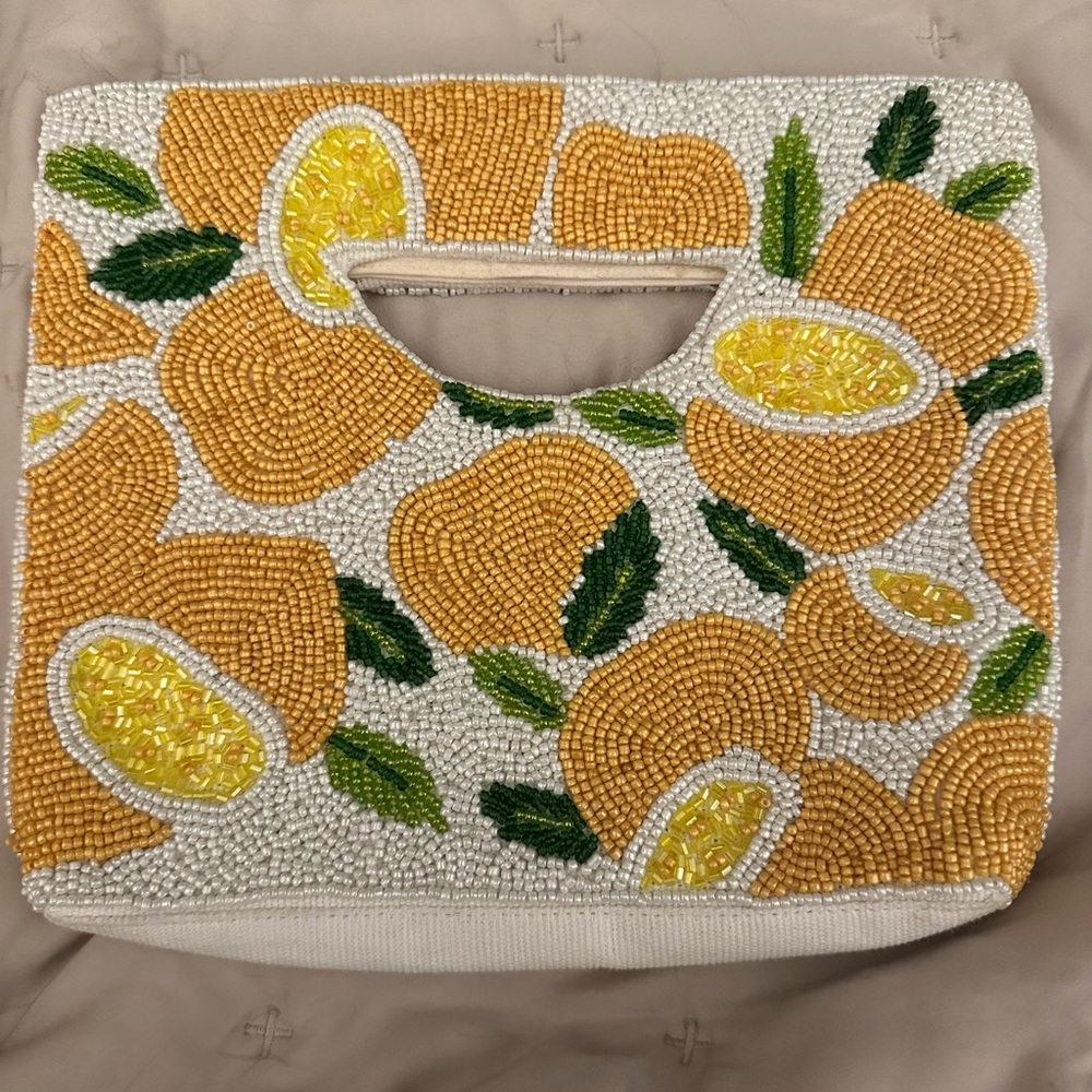Lemon beaded mini bag